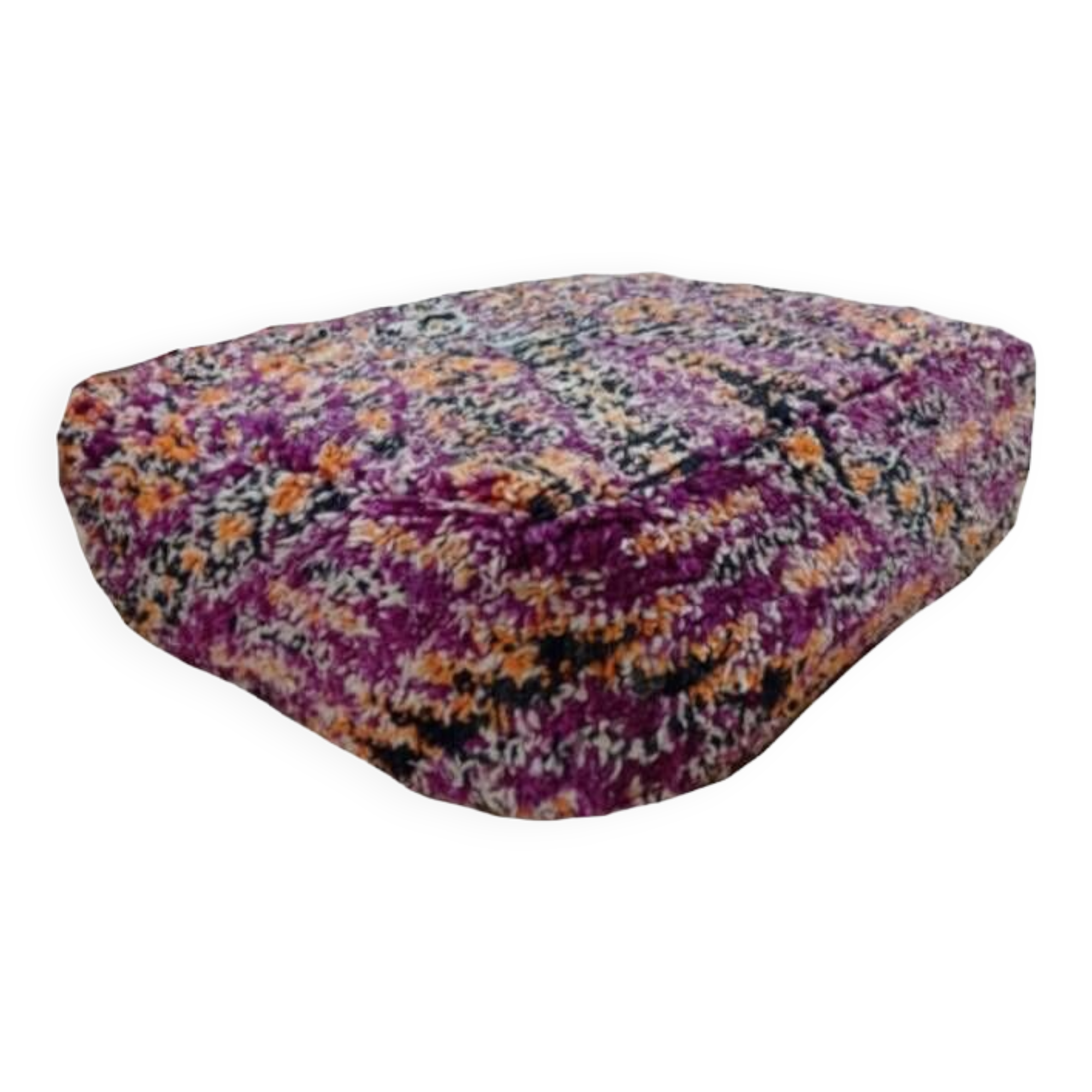 Handmade Berber pouf in wool 60 X 60 X 20 CM