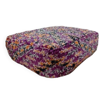 Handmade Berber pouf in wool 60 X 60 X 20 CM