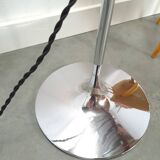 Space age chromen staande bol lampe vloerlamp