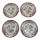 4 Sarreguemines plates, Minton model, 19th century