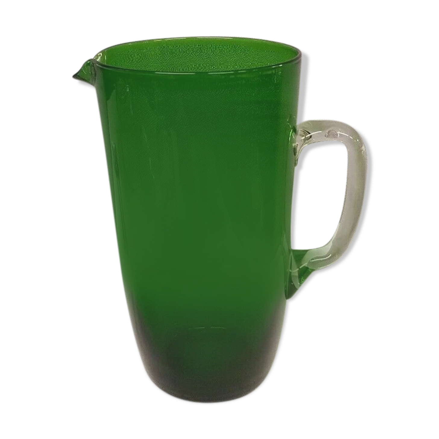 Green glass carafe