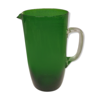 Green glass carafe