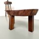 Brutalist tripod coffee table in solid teak – 1970s
