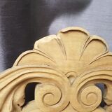 Old pediment in raw walnut in the style of pickled Henry II