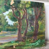Huile paysage ancienne