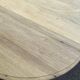 Round extendable dining table with flaps, stripped in raw oak, with 3 extensions.