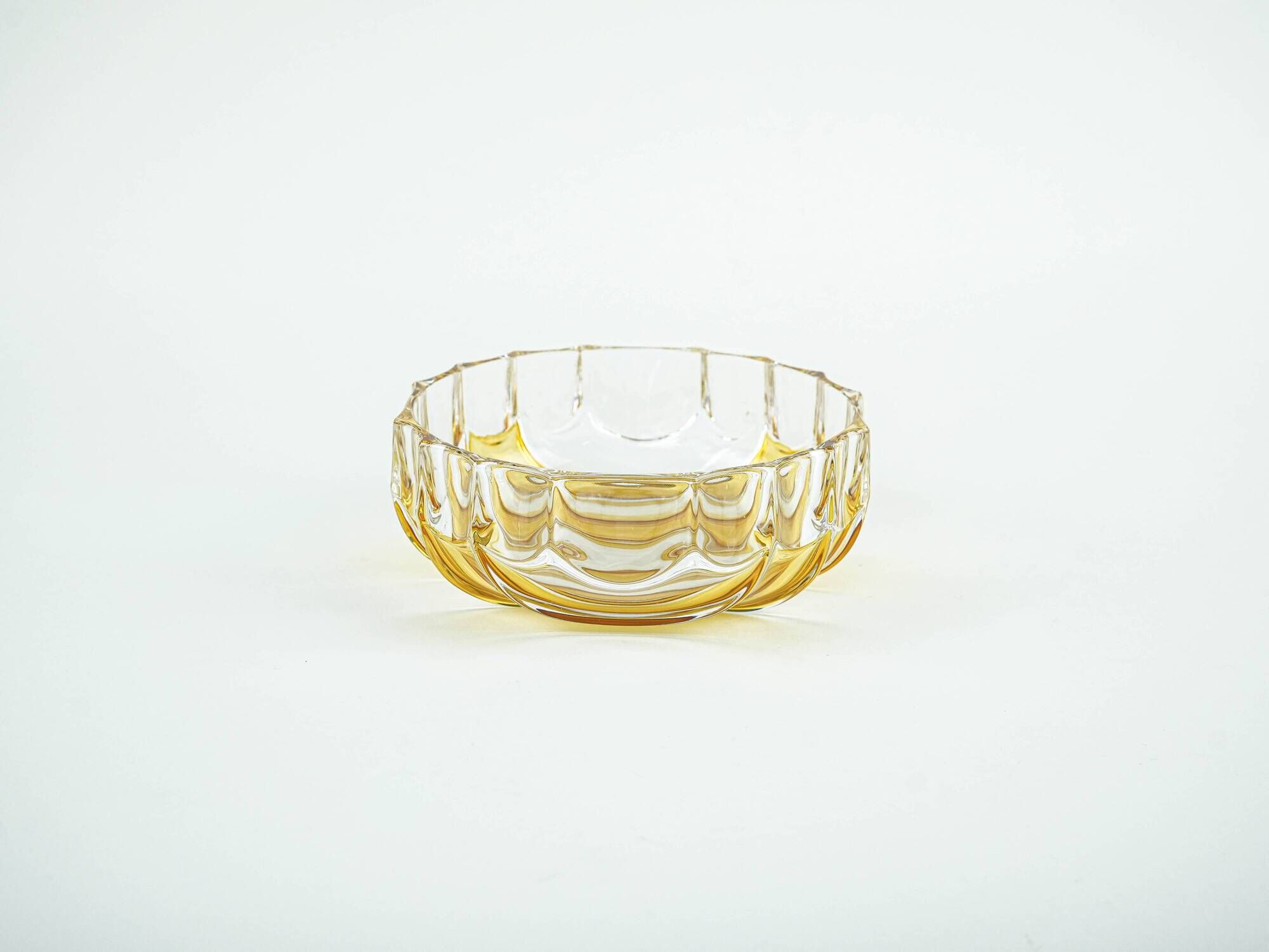 Pressed glass platter by Walther-Glas, geometric pattern, Germany, 1970s