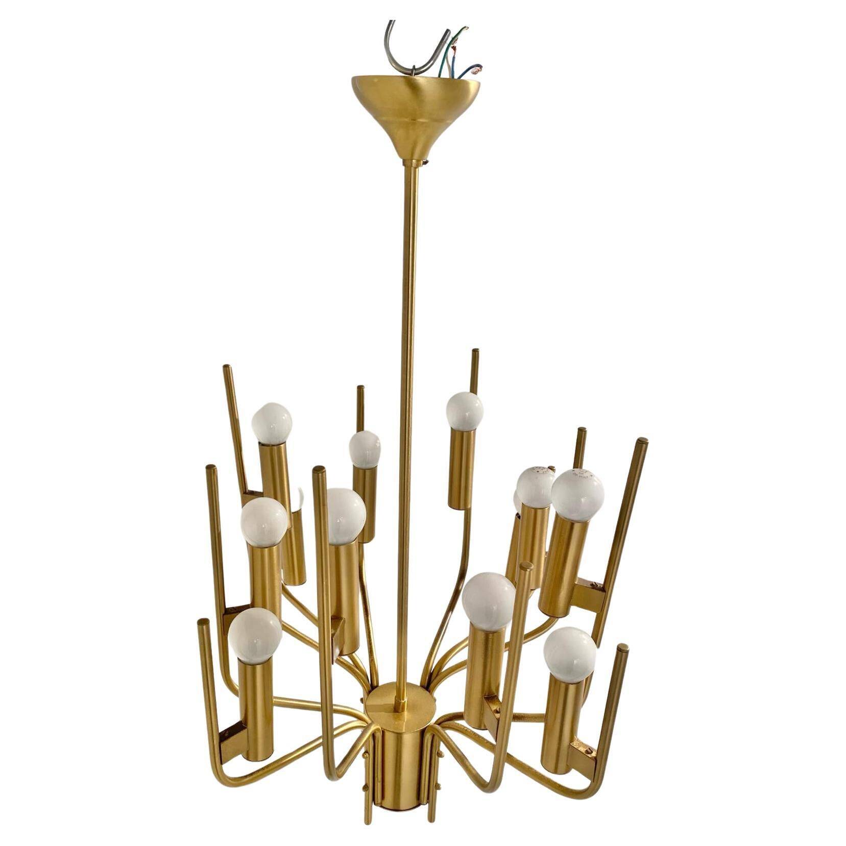 Brass chandelier, Italy 1950s