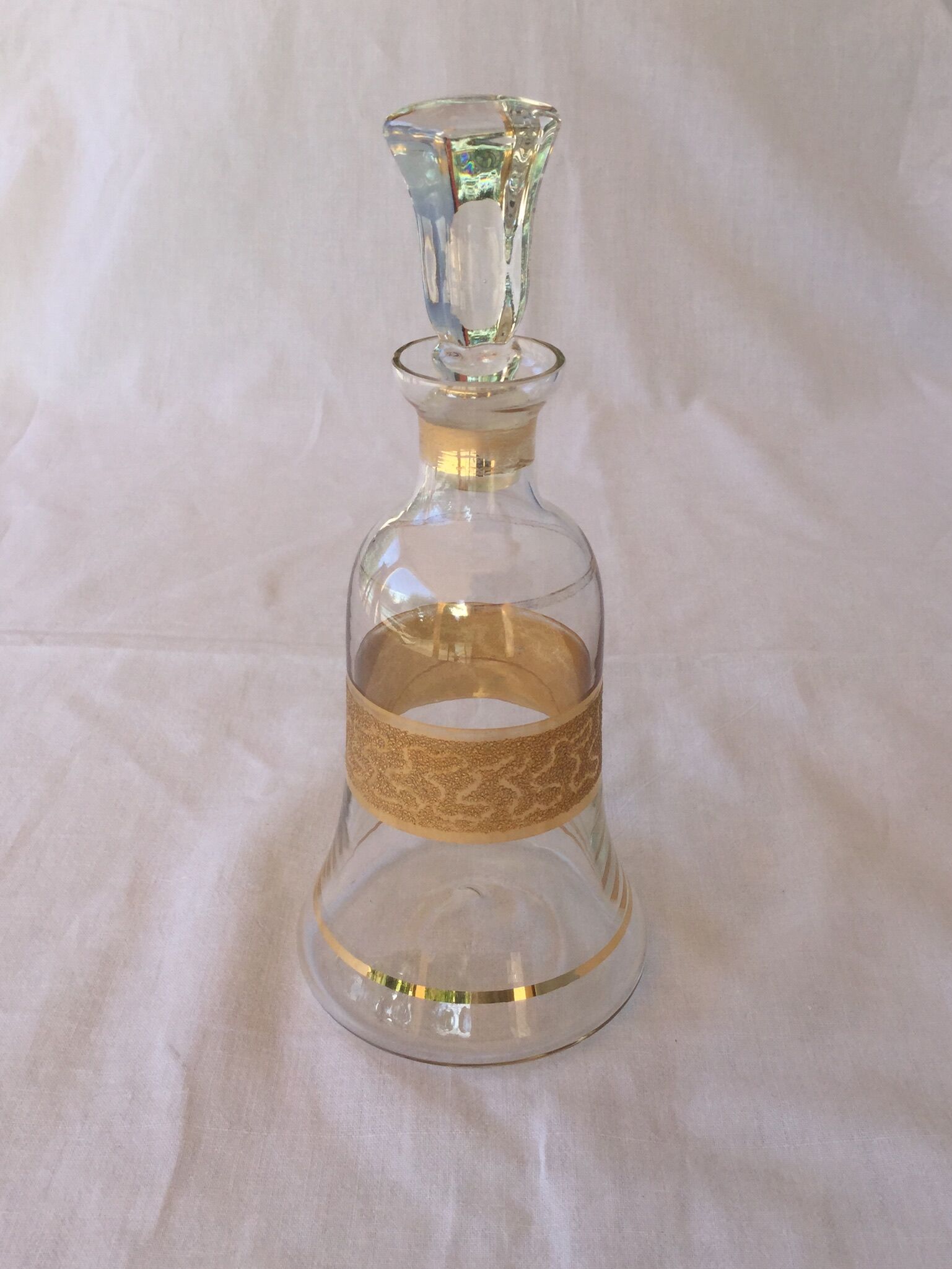 Vintage gold-plated bell-shaped carafe