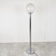 Lampadaire vintage chromé et verre, années 1970