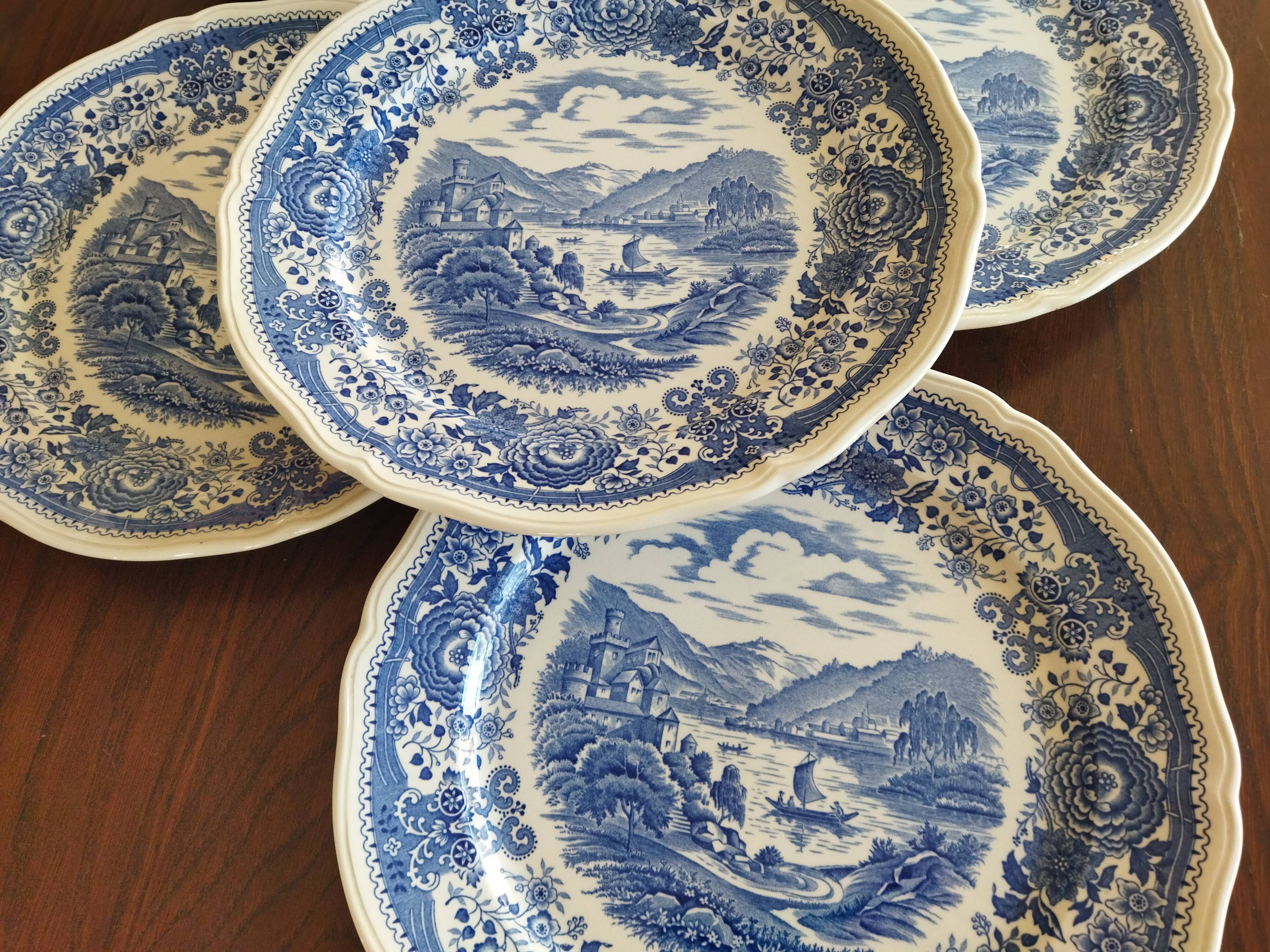 6 flat plates Burgenland blue Villeroy & Boch