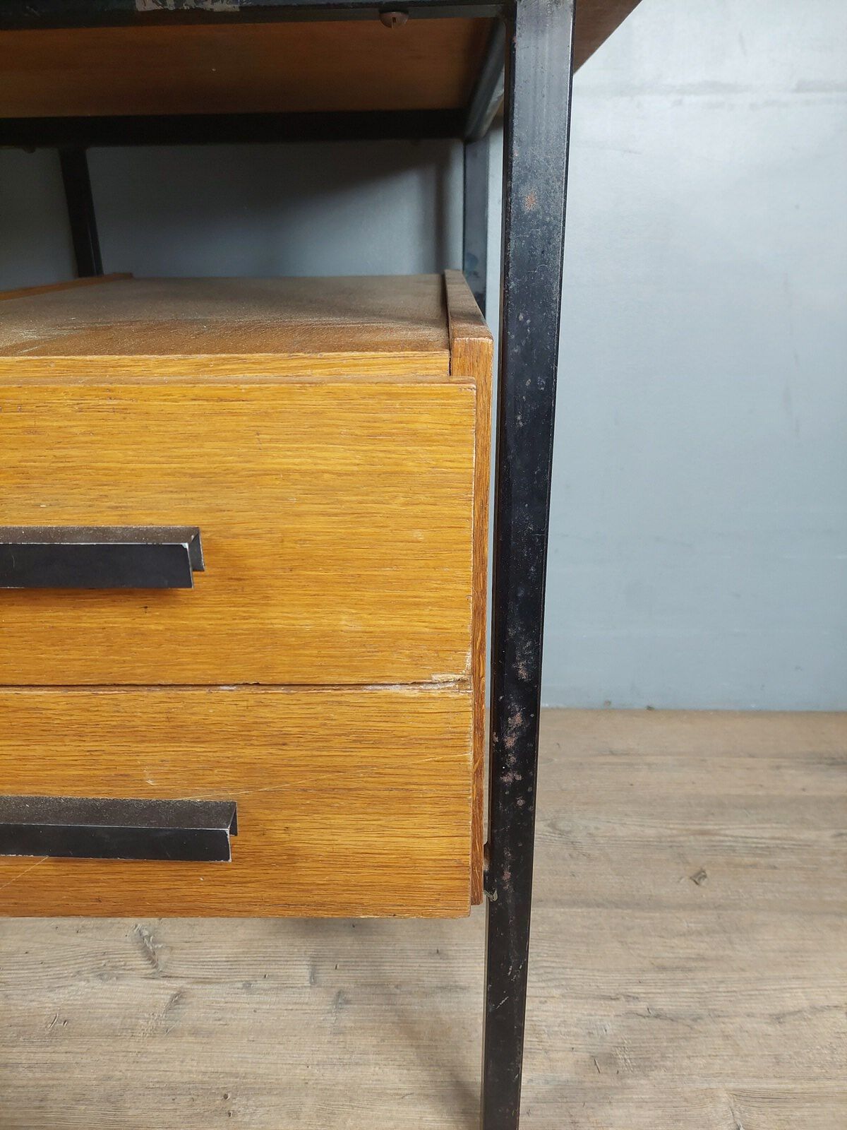 Vintage wood and iron desk