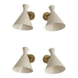 Set of 4 Italian design wall lights from the 1950s