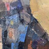 Vintage Modernist Swedish School Abstract Oil Painting