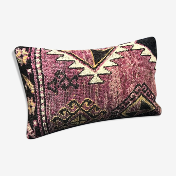 Handmade wool lumbar kilim pillow