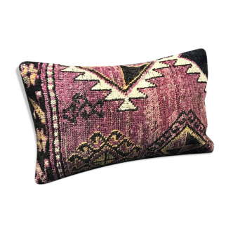 Handmade wool lumbar kilim pillow