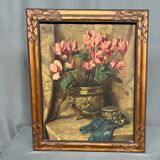 Huile sur panneau, Nature morte aux fleurs