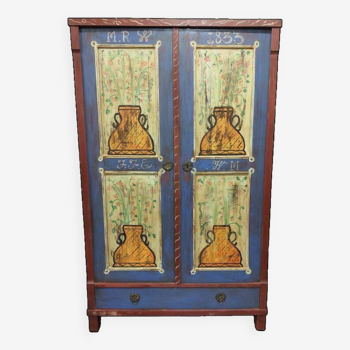 Silesian painted cabinet 1833 unique