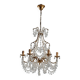 Antique chandelier in gilded iron and metal, Italy, 20th century