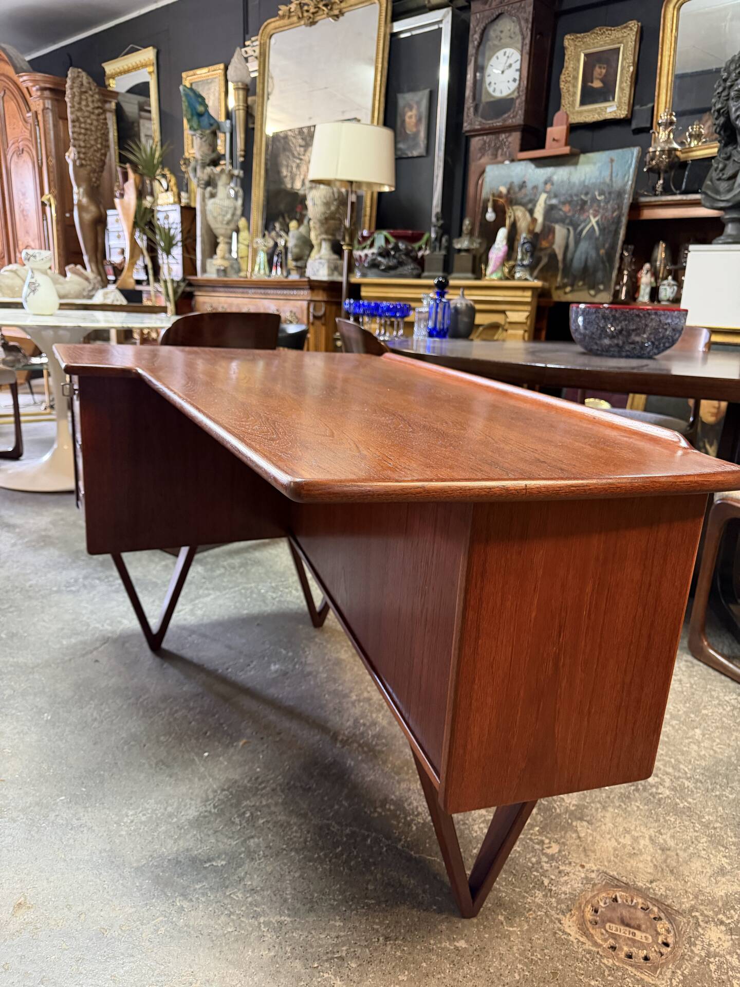 Boomerang desk double-sided by goran strand circa 1960 sweden
