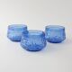 Set of 3 Vintage IVIMA Blue Glass Dessert Bowls, 1960s