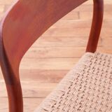 Chaise - Niels Otto Møller - modèle 75 - Corde danoise refaite - Restaurée