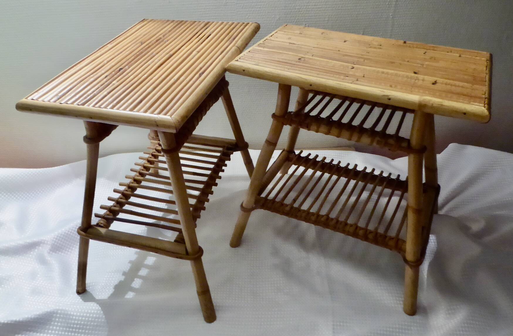 Rattan bedside tables from the 60s / 70s