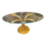 1980s Vintage Gold "Torciglione" Murano Glass Attributed Coffee Table