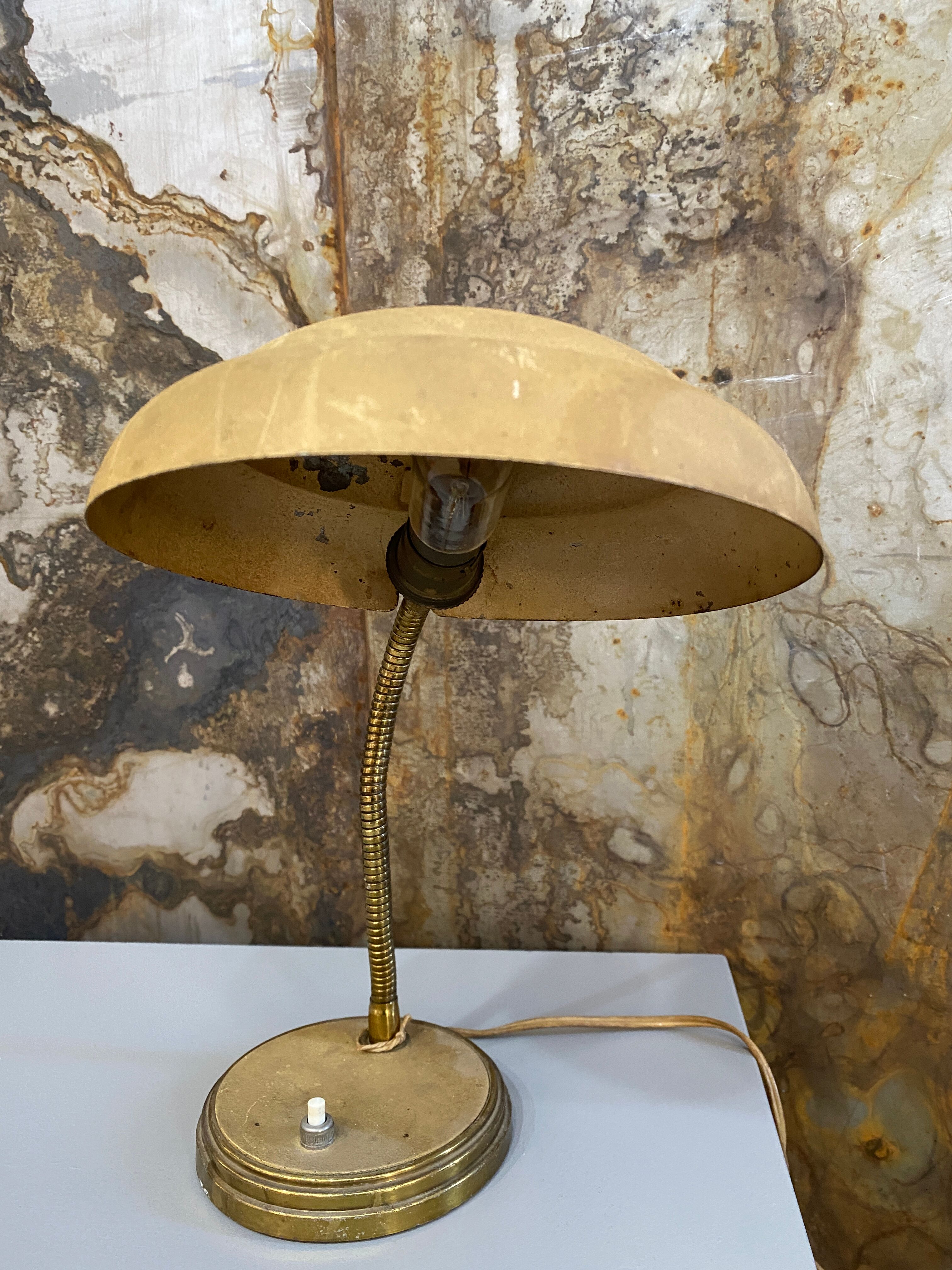 Antique metal bedside lamp
