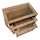 3 nesting tables in gilded brass
