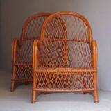 Wicker armchairs by Gervasoni, Italy, 1970s, set of 2