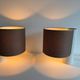 Pair of vintage table lamps, white and brown, “slim” by Gramigna for Quattrifolio, 1964 Italy
