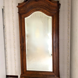 Bonnetière antique wardrobe with beveled ice interior elm magnifying glass style rocaille louis xv