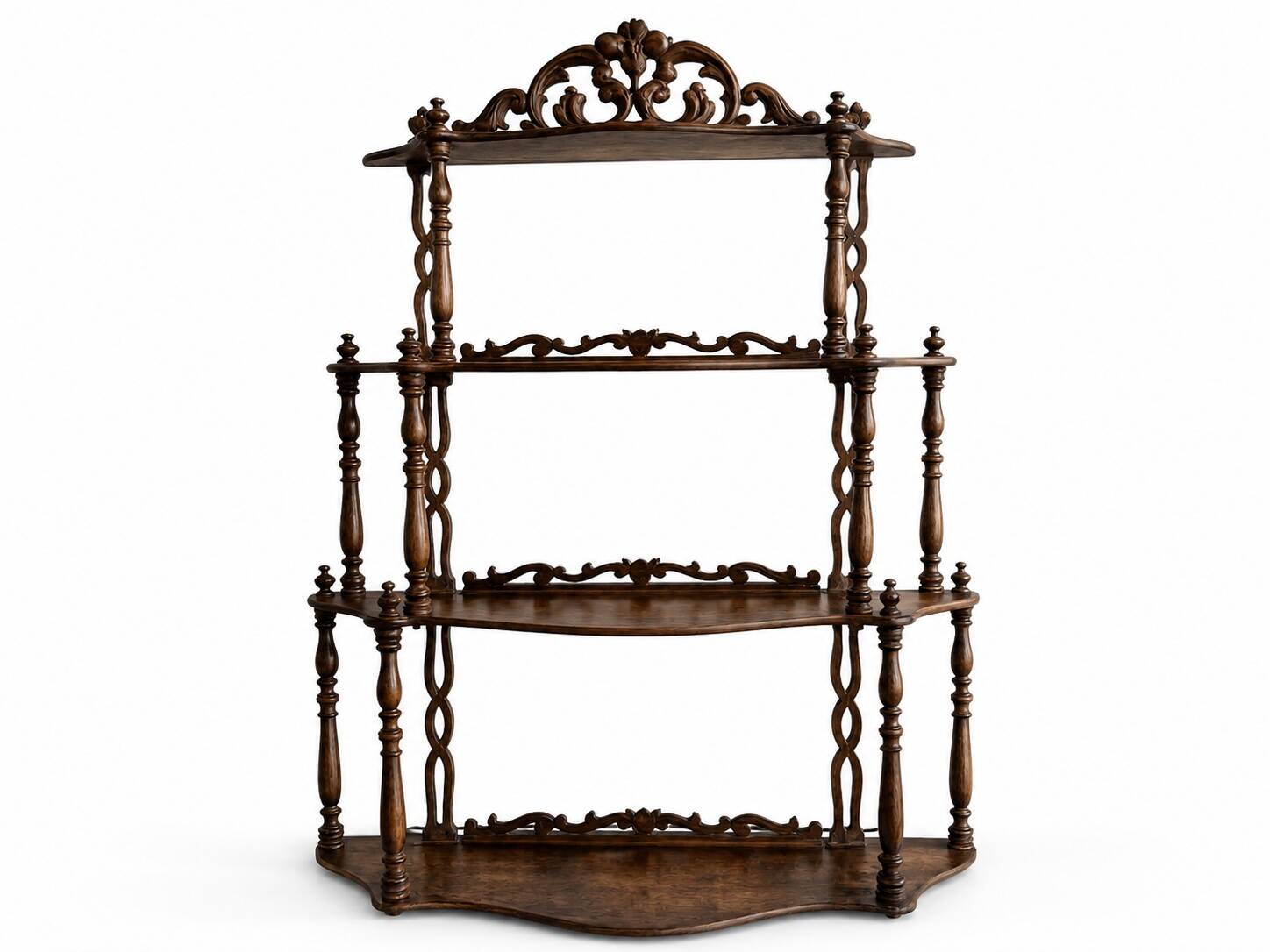 Large Napoleon III turned wood shelf, France 19th century