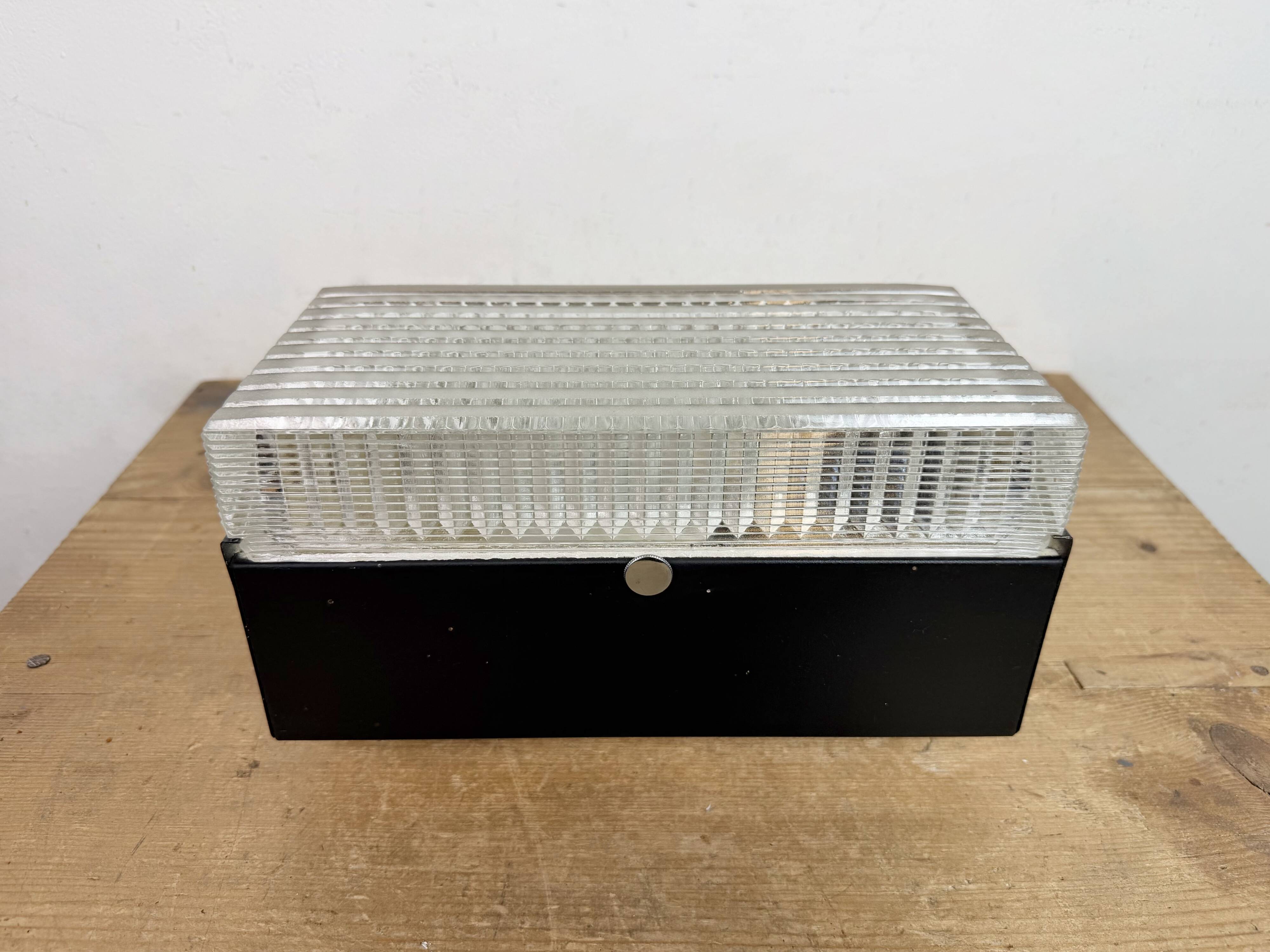 Vintage Glass Wall or Ceiling Light from Napako, 1970s