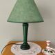 Green wooden table lamp