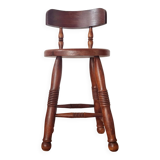 Antique wooden chair - oak - folk art - brutalist