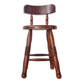 Chaise ancienne bois - chêne - art populaire - brutaliste