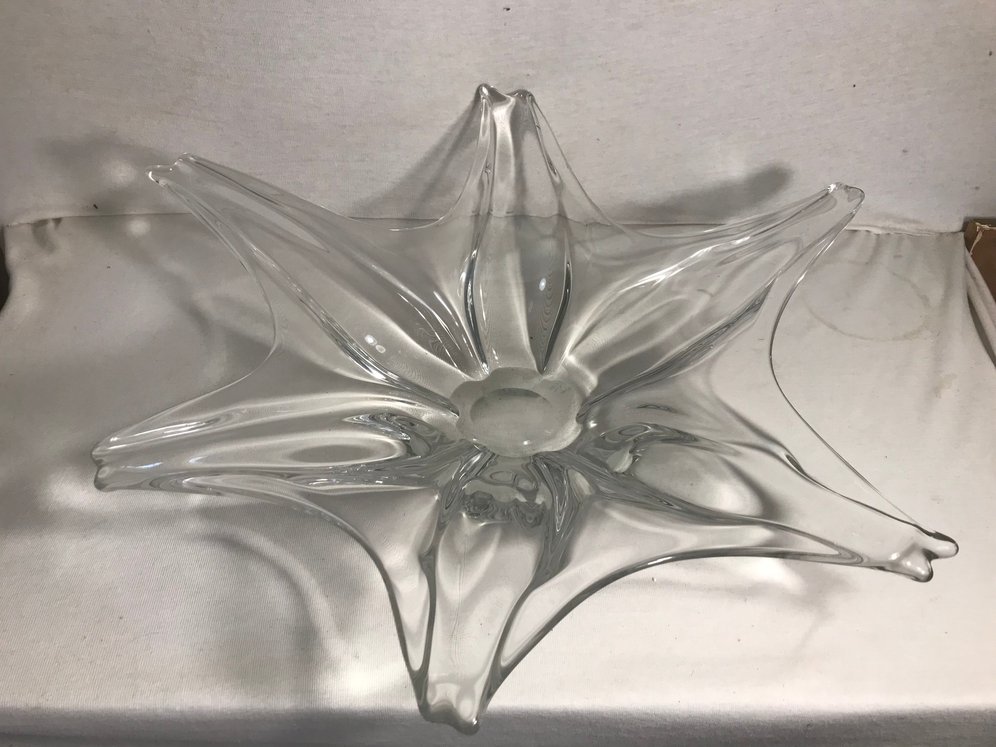 Former center of table crystal Lorraine France shape star vintage cup