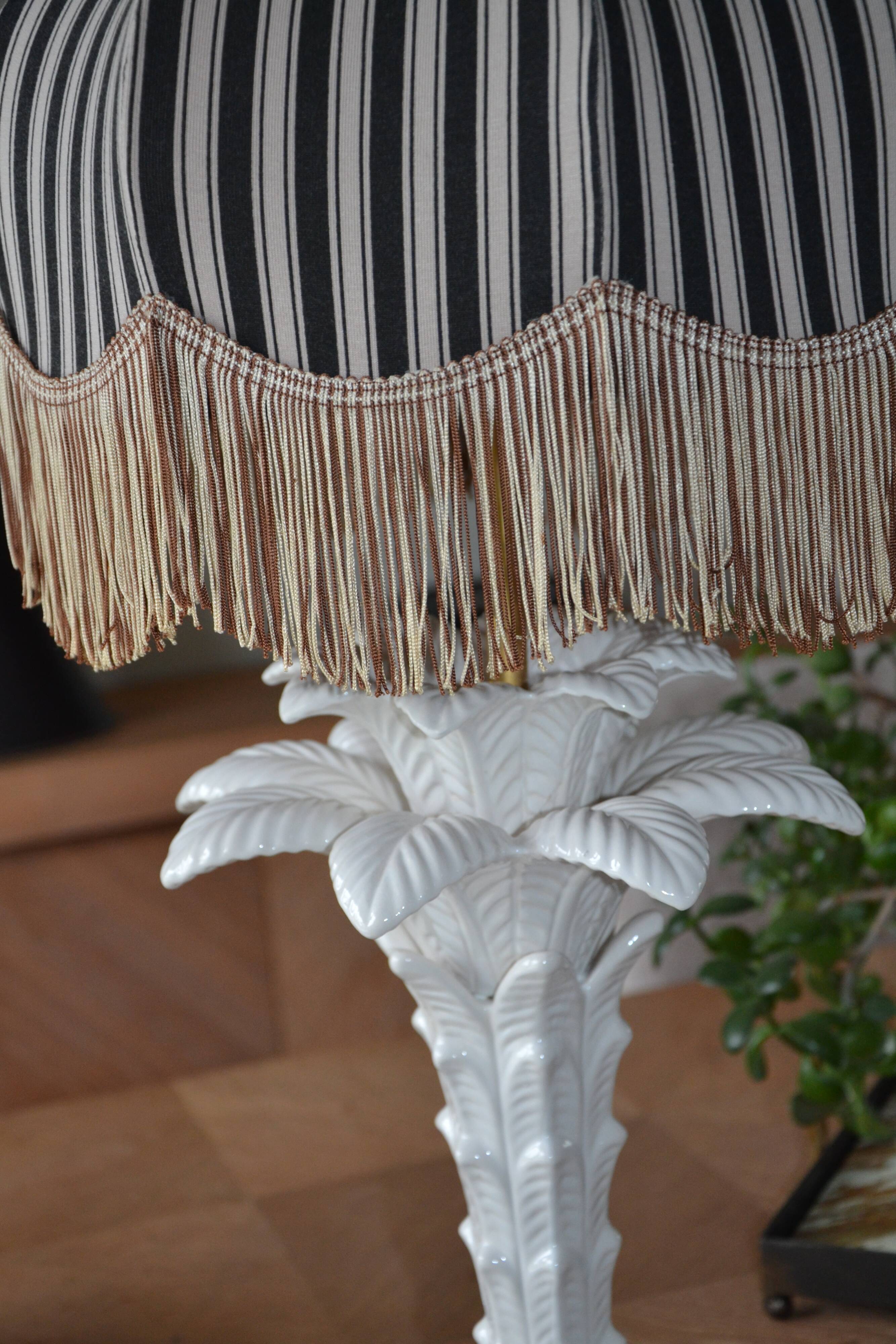 Vintage ceramic palm tree lamp base