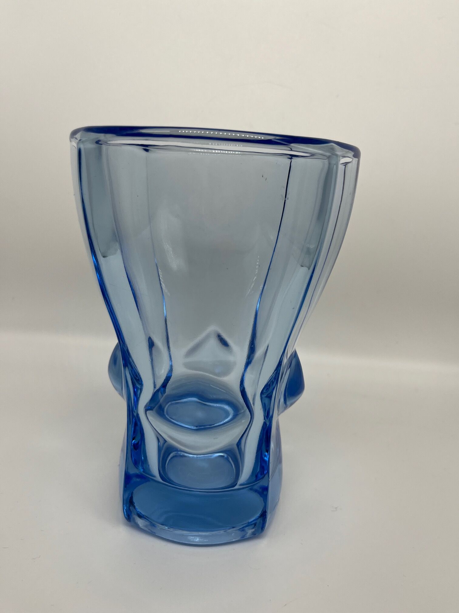 Blue glass vase 1950