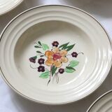 Set of 5 hollow plates Boch La Louvière, vintage