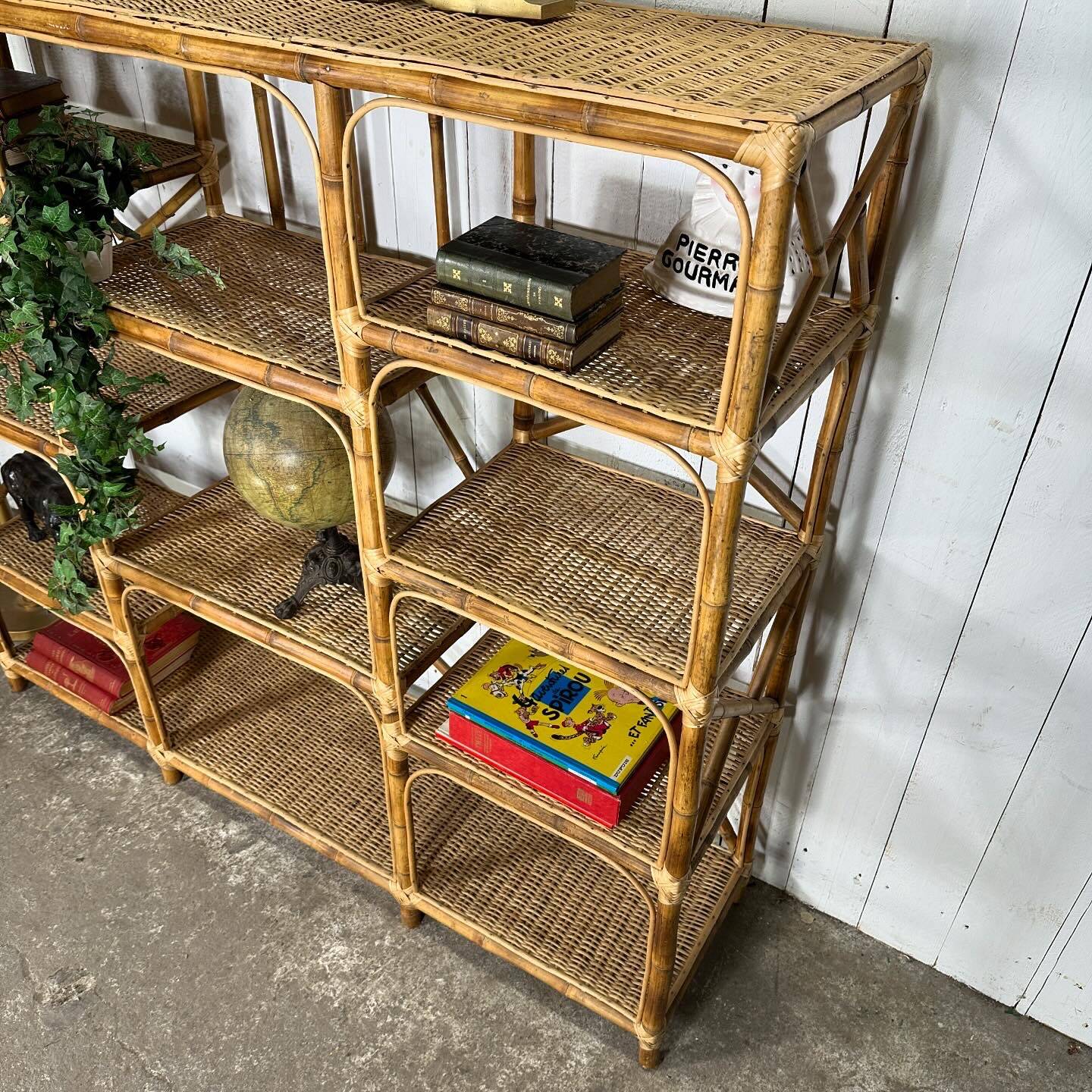 Bamboo and rattan shelf