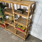 Bamboo and rattan shelf