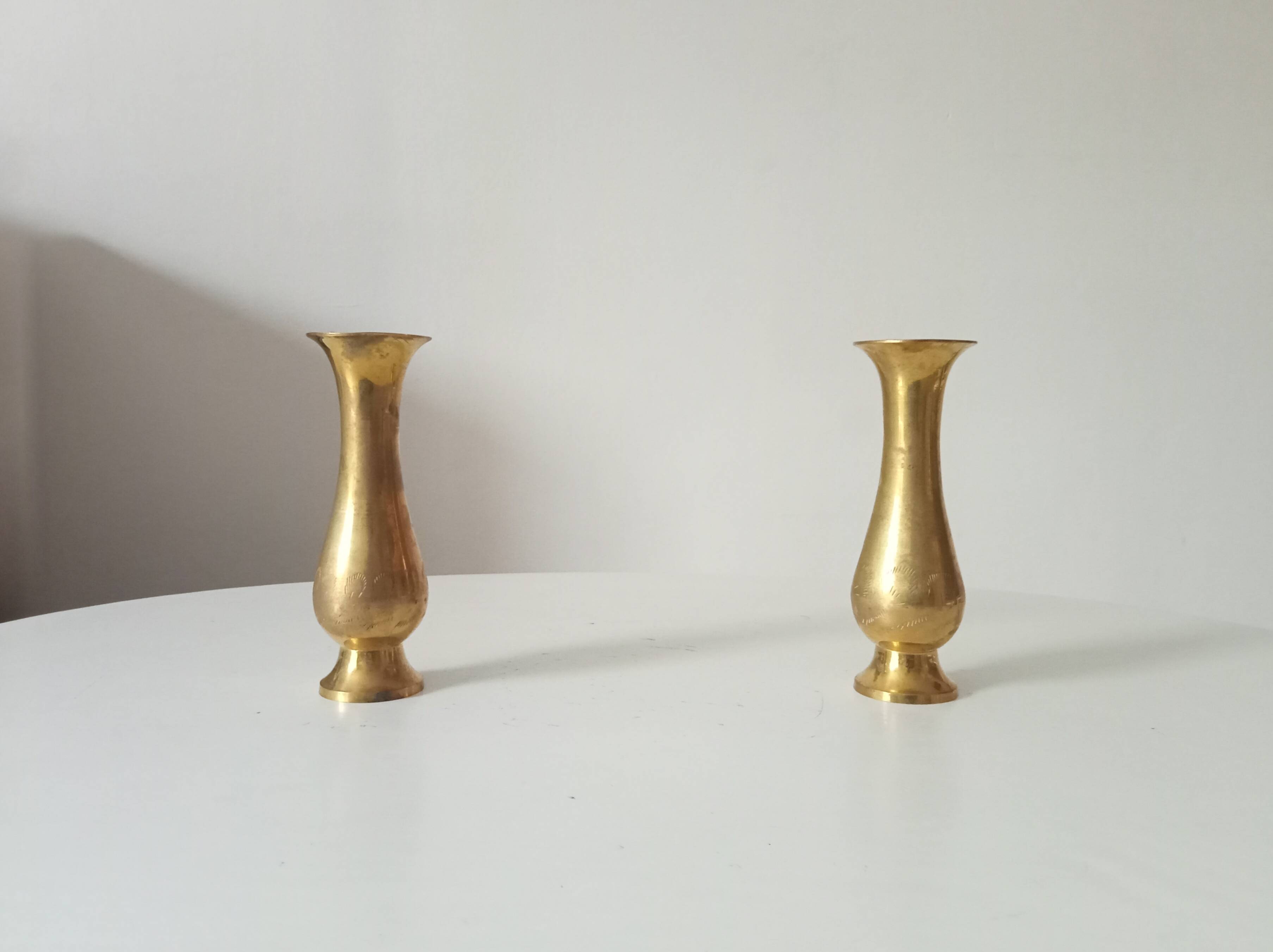Vintage vase in gilded brass