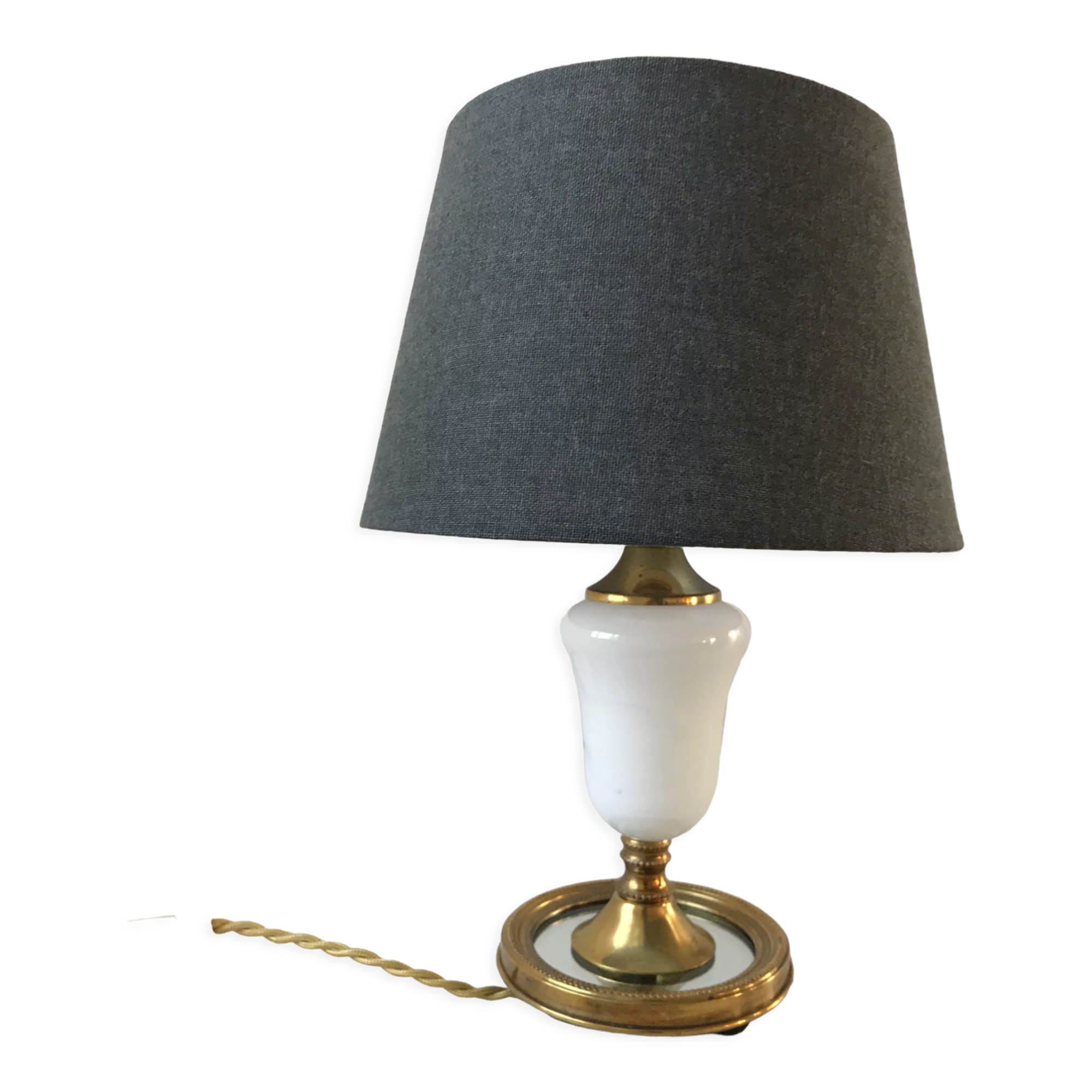 Table lamp in alabaster and brass 50s