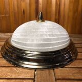 Old molded glass ceiling light with golden outline