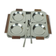 BOWL SET dip bowls party serving set stainless steel and wood 1960s