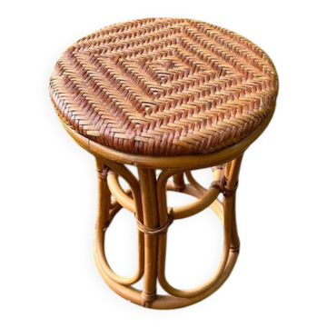 Tabouret vintage en rotin