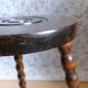 Pair of vintage turned wood tripod stools